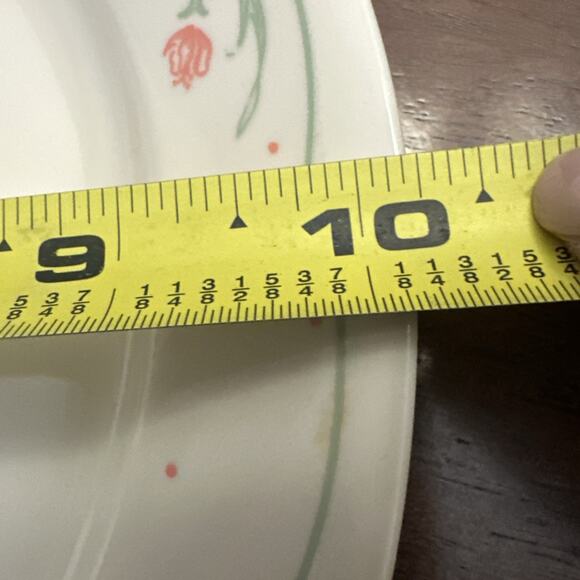 Set of 2 ~ (Corning) Corelle Calico Rose ~ 10.25" Dinner Plates - Picture 7 of 7